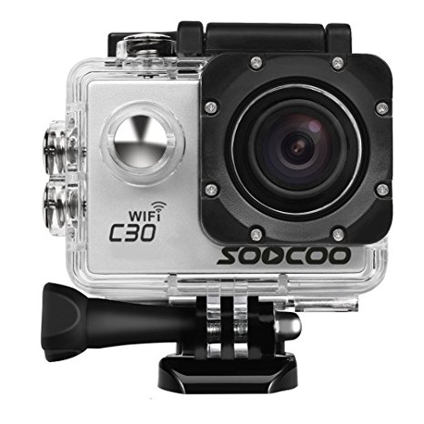 Sports Camera, SOOCOO C30 Action Camera 4K 20MP 2.0 Inch Waterproof Diving Camera with 2 Batteries and Accessories Kit Included - Silver   Wifi (Micro SD Card Included)