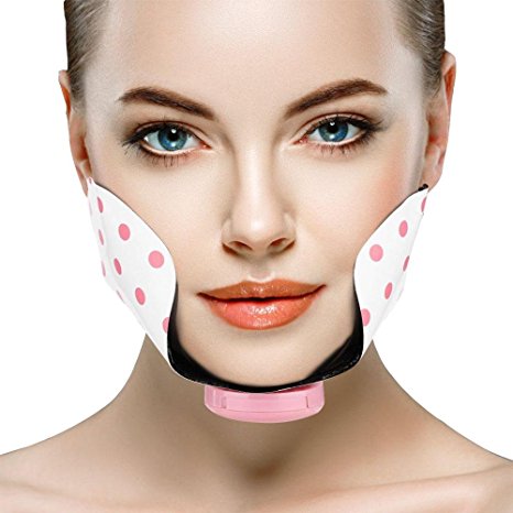 Face Cheek Slimming Belt, Silicone Electric Adjustable Mini Facial Slimming Lifting Firming Pad Point Massage Patch