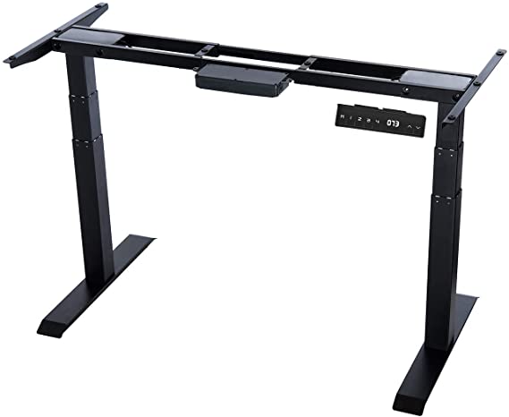 Forfar Standing Desk Frame Dual Motor Electric Height Adjustable Stand Up Desk Frame for Home and Office (Black Frame only)