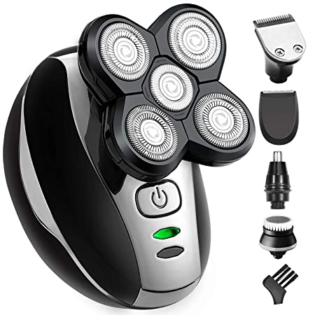 OriHea Electric Shaver for Men, 5 in 1 Shaver Trousers, 5D Floating Sword Head, Rotary Shaver Grooming Kit with Clipper Nose Hair Sideburns Trimmer Facial Clean