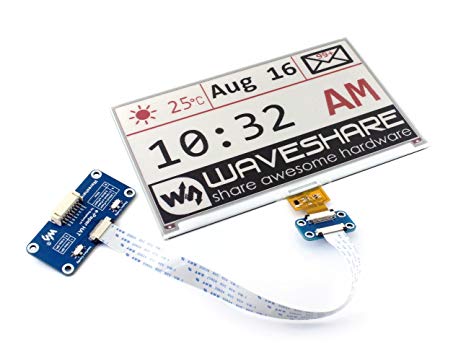 Waveshare 7.5inch E-Ink display HAT Screen Red Black White Three-color No Backlight Ultra low power consumption for Raspberry Pi 640x384 Resolution E-paper via SPI Interface