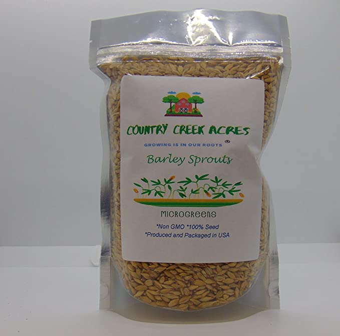 Whole Barley Seeds for Barley Grass Microgreen, Juice Sprouting Seeds 2 Oz Resealable Stand up Pouch Used for Malt for Beer Brewing Malting
