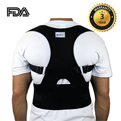 Everyday Medical Small Size Back Lumbar Support Brace Shoulder Brace Posture Corrector For Women, Men, Senior and the Elderly, Adjustable To Improves Slouching, Back Pain & Thoracic Kyphosis