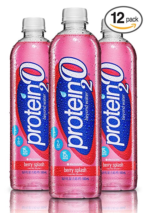 Protein2o, Berry Splash, 15g Protein Water, 16.9 oz (Pack of 12)
