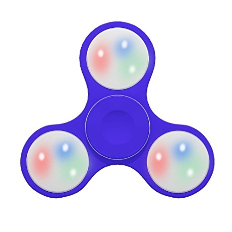 Fidget Spinner Toy Stress Reducer Light Up Switch Control - Blue