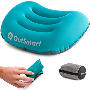 Inflatable Camp Pillow by OutSmart - Ultralight Backpacking and Camping Pillow - Travel & Sleep in Comfort