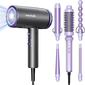 Wavytalk Professional Hair Dryer with Diffuser and 5 in 1 Curling Iron