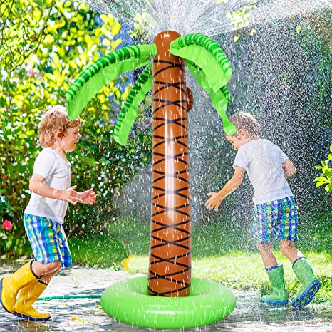 Dreampark Inflatable Palm Tree Splash and Sprinkler Water Play Toy for Kids Outdoor Party Summer Fun for Backyard 61"