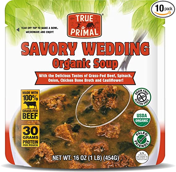 True Primal Savory Wedding Organic Soup (Gluten-free, Paleo, Grass-fed Beef) 10-pack