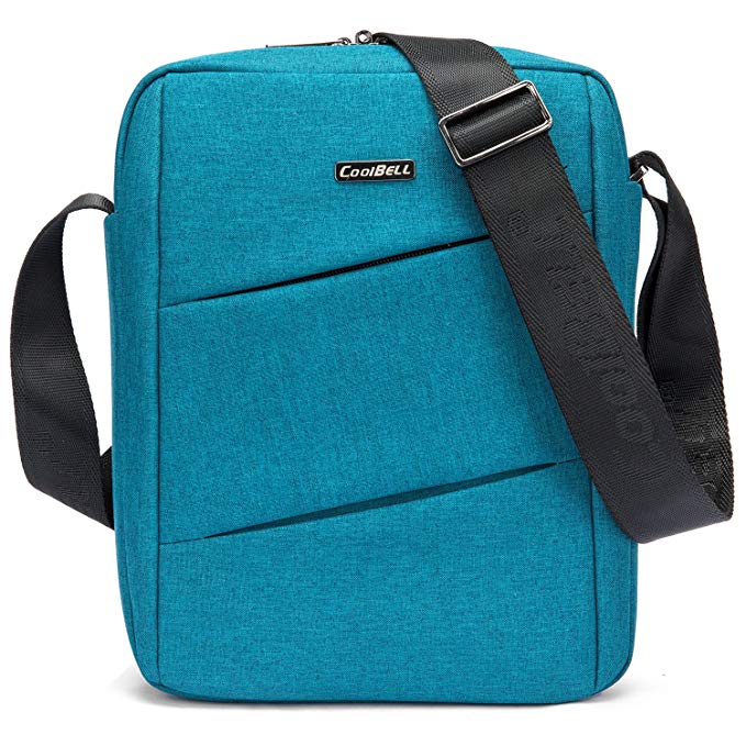 CoolBELL 10.6 inch Shoulder Bag Carrying Day Bag with Adjustable Shoulder Strap Simple Style Sleeve Case for Tablet/iPad (Teal)
