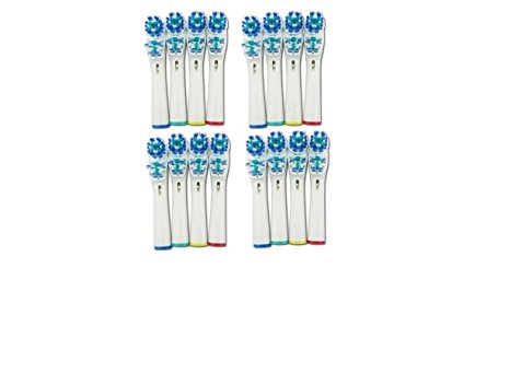 16 Soft Bristles Compatible Oral-B® Dual Clean Replacement Toothbrush Heads GENERIC Braun Oral-b Compatible Electric Replacement Toothbrush Heads (4 Packs). Oral B Compatible Dual Clean Replacement Bristles Brush Head for Oral-B Flossaction ProfessionalCare 1000/3000/4000 with SmartGuide 5000 Series, Advance Power, 3D Excel, SmartSeries, TriZone, Triumph, Vitality Floss Action/Precision Clean/Dual Clean, Pro-Health Battery Precision Clean & Battery Dual Clean Toothbrushes