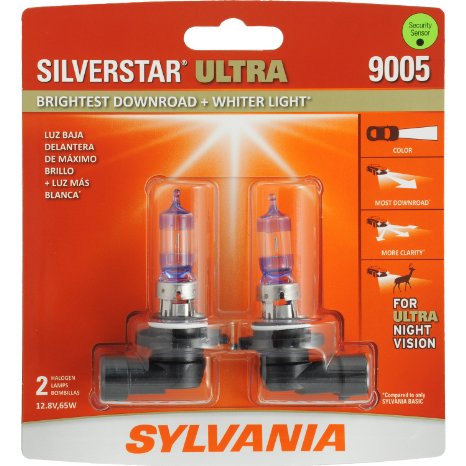 SYLVANIA 9005 SilverStar Ultra High Performance Halogen Headlight Bulb Pack of 2