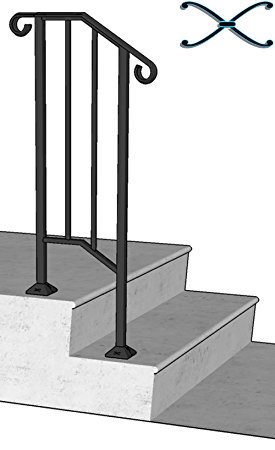 DIY Iron X Handrail Picket #1 Fits 1 or 2 Steps