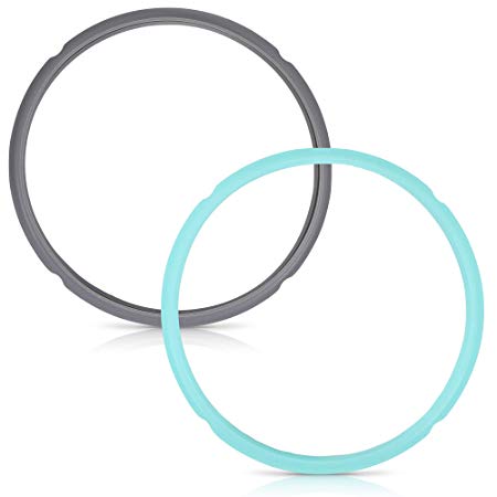 2 Pack Sealing Ring for 6 Quart Pressure Cooker - Fits Instant Pot DUO60 LUX60 Ultra (6QT,Grey/Mint)