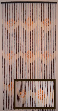 Natural Bamboo & Wood Beaded Curtain, W Pattern , 35.25" W X 70" H Item # 69-719