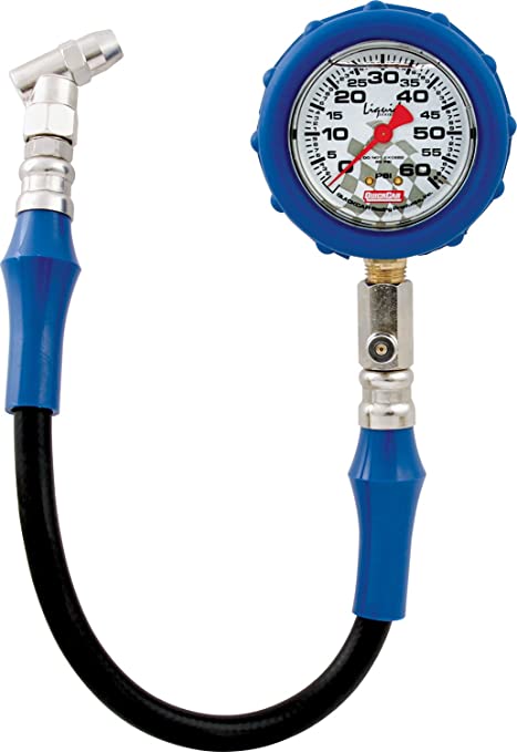 QuickCar Racing Products 56-061 Tire Pressure Gauge with Swivel Chuck and Relief Valve