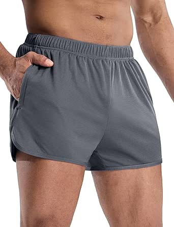 MIER Men's 3 Inch Running Shorts with Brief Liner Athletic Lightweight Dry Fit Workout Gym Shorts for Men, Zipper Pocket