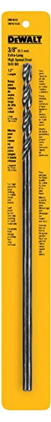 DEWALT DW1610 3/8-Inch by 12-Inch Extra Long Black Oxide Drill Bit