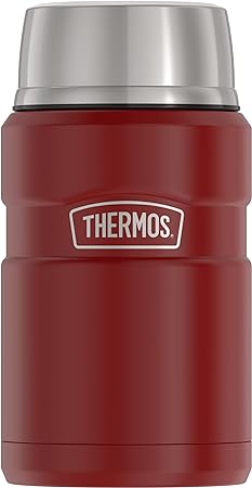 THERMOS Stainless King Vacuum-Insulated Food Jar, 24 Ounce, Rustic Red