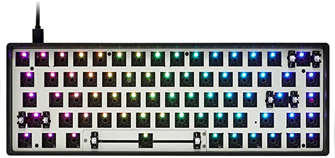 EPOMAKER GK68XS Bluetooth 5.1 RGB Hotswap Custom DIY Kit for 68% Keyboard with Split Spacebar Module, PCB Mounting Plate Case