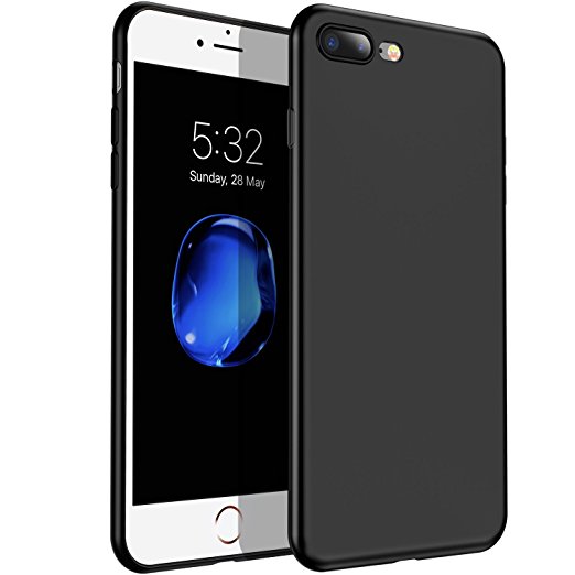 iPhone 7 Plus Case/iPhone 8 Plus Case, VANMASS Ultra Thin Lightweight Slim Fit Shell Soft TPU Full Protective Anti-Scratch Matte Back Cover Case for Apple iPhone 7 Plus / iPhone 8 Plus(Black)
