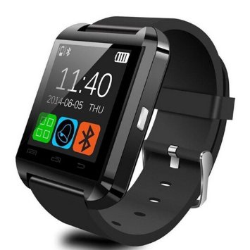 Eeoo BLACK Bluetooth 4.0 Smart Watch WristWatch Fit for Smartphones Android Samsung Sony Blackberry Andriod Phone