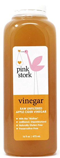 Pink Stork Vinegar: 100% Organic Raw, Unfiltered Apple Cider Vinegar with the Mother-Relief from Morning Sickness, Nausea, Acid Reflux, Poor Digestion -Promotes Healthy Skin, Hydration & More