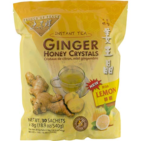 Prince of Peace Instant Lemon Ginger Honey Crystals (30 Sachets) Pack of 3