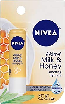 NIVEA A Kiss of Milk & Honey Natural Defense & Soothing Lip Care 0.17 oz (Pack of 4)