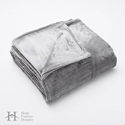 Marlo Collection Ultra Velvet Plush All-Season Super Soft Luxury Bed Blanket. Lightweight and Warm for Ultimate Comfort. By Home Fashion Designs Brand. (King, Silver)