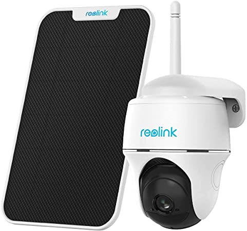 Reolink Argus PT Camera with Solar Panel Bundle - Wireless Pan Tilt Solar Powered WiFi Security Camera System w/ Rechargeable Battery, 2-Way Audio, Remote Access