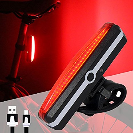 GLORYFIRE Bike Light 6 Modes USB Rechargeable Ultra Bright LED Bicycle Tail Rear Light fits Any Road Bikes Easily Install Cycling Safety Flashlight Sports Red Flashing Water Resistant Helmet Light