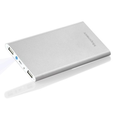 Portable Charger,Mopower 10000mAh Power Bank Aluminum Metal External Backup Battery Pack for iPhone 6 4 5S 4S, iPad ,Galaxy S6 Note 3, iPod,HTC,Sony,LG, Mobile Digital Devices (Silver)