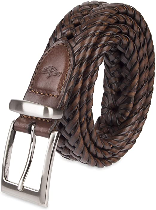 Dockers Men's Leather Braided Casual and Dress Belt