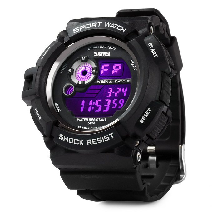 Aposon S-Shock Military LED Digital Quartz Watch Water Resistant Sport Watches Multifunctional - White