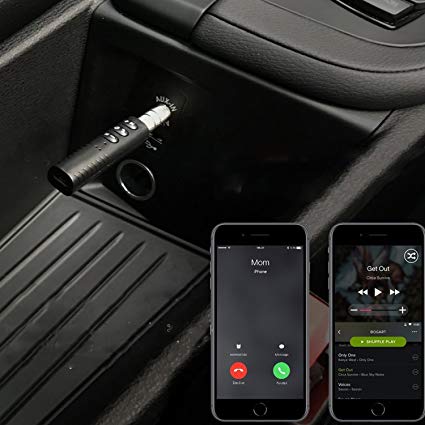 iSunnao Bluetooth Receiver Car Aux Adapter, Black