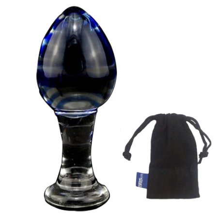 Wowlife 453 115 cm SM Fetish Blue Glass Crystal Ball Anal Plug G-spot Stimulator Butt Pleasure Wand Mushroom Adult Sex Toy