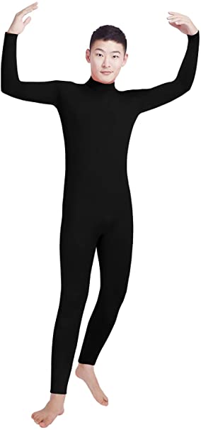 Shinningstar Boys' Men's Zentai Unitard Spandex Turtleneck Long Sleeve Dancewear Bodysuit