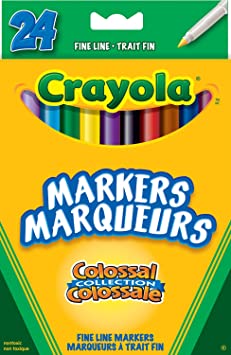 Crayola 24 Fine Line Colossal Markers Arts & Crafts