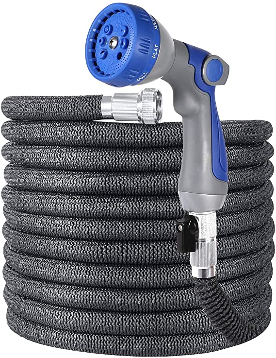 Expandable Lightweight Hose, Flexible Kink-Free Garden Hose with Great Water Pressure, Leak Proof Heavy Duty Expanding Car Wash Hose with Durable 13-Layer Latex Core, Easy for Mobility and Storage