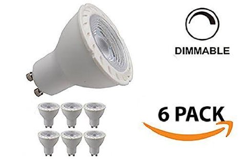 6 Pack- MR16 Dimmable GU10 LED 6W 3000K Warm White Light Bulbs 40W Halogen Bulb Equivalent 400lm 45 Degree Beam Angles Perfect Standard Size Warm White Recessed Lighting Track Lighting