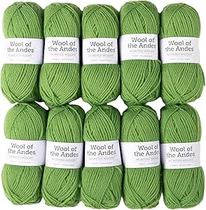 Knit Picks Wool of The Andes Worsted Weight Green 100% Wool Yarn (10 Balls - Peapod)