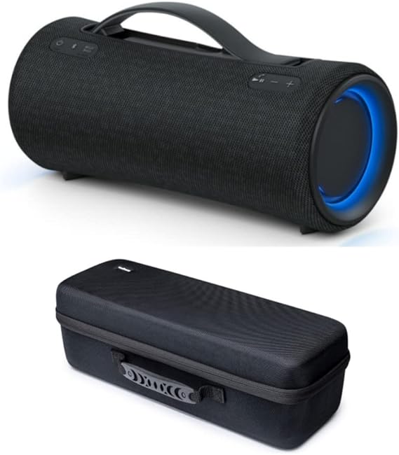 Sony SRS-XG300 X-Series Wireless Portable-Bluetooth Party-Speaker (Black) Bundle with Knox Gear Hard Travel Case (2 Items)