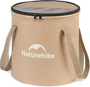 Naturehike 20L Multipurpose Collapsible Bucket, Folding Bucket Wash Basin with Lid & Handle, Portable Water Container for Travelling Camping Hiking Fishing Gardening