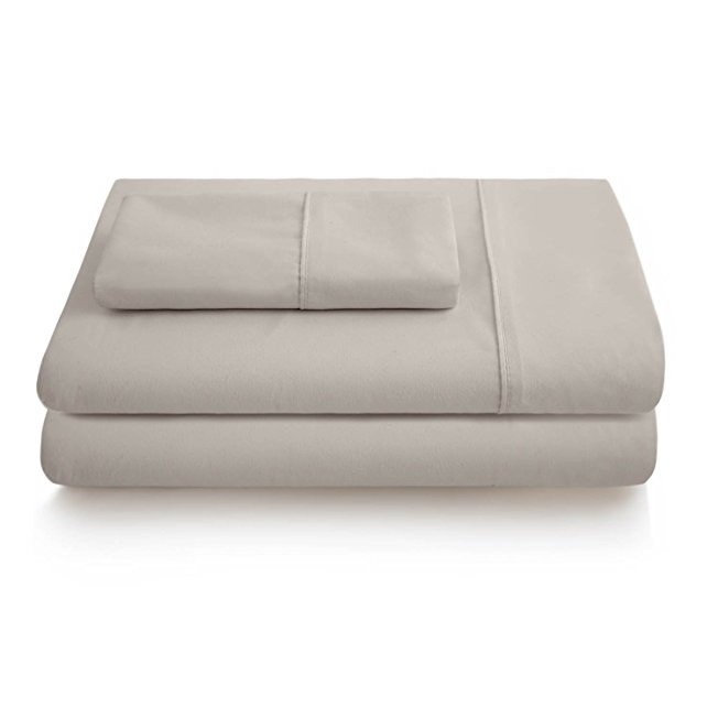 LINENSPA Ultra Soft, Wrinkle Resistant Double Brushed Microfiber Sheet Set - Deep Pocket Design - Cot, Khaki