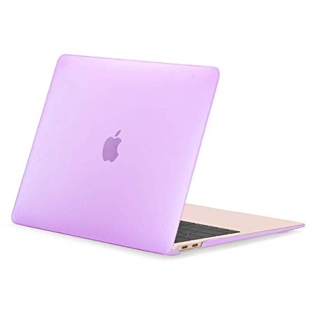 TOP CASE - Rubberized Hard Case Cover Compatible with 2018 Release Apple MacBook Air 13 Inch with Retina Display fits Touch ID Model: A1932 - Purple
