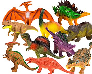 Toysery Realistic Looking Dinosaurs Toys Set for kids - Plastic Assorted Dinosaur Toys Figures - Pack of 10pcs, 5-Inches"