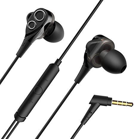 VAVA MOOV 11 In-Ear Earbud Headphones with Dual Drivers, High-fidelity Audio and Deep Bass, Wired Earphones with Snug and Soft Design, Inline Controls for Hands-free Calling (3.5mm Jack)