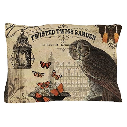 Dkisee Modern Vintage Halloween Owl Canvas Decorative Throw Pillow Case Cushion Cover Rectangle 12"*20"