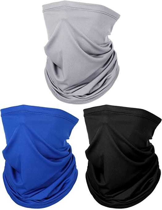 3 Pieces Men's Neck Gaiter Summer Winter Sunscreen Neck Gaiter Lightweight Face Mask for Outdoor Activities